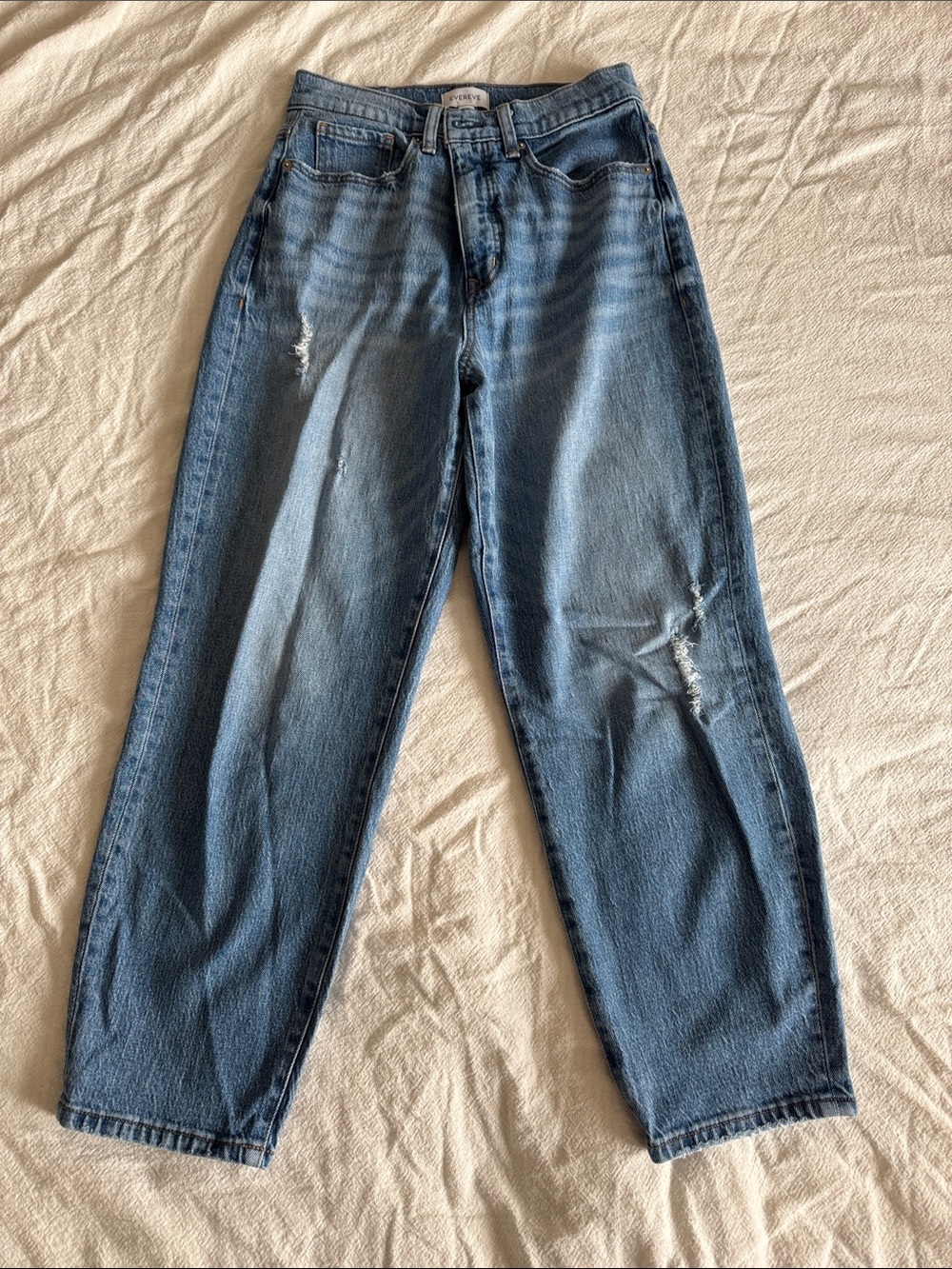 Evereve Light Blue distressed vintage barrel Jeans